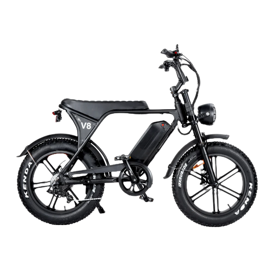 Ouxi V8 3.0 Fatbike | 2024 | Zwart | Alarm | Telefoonhouder | Voetsteunen