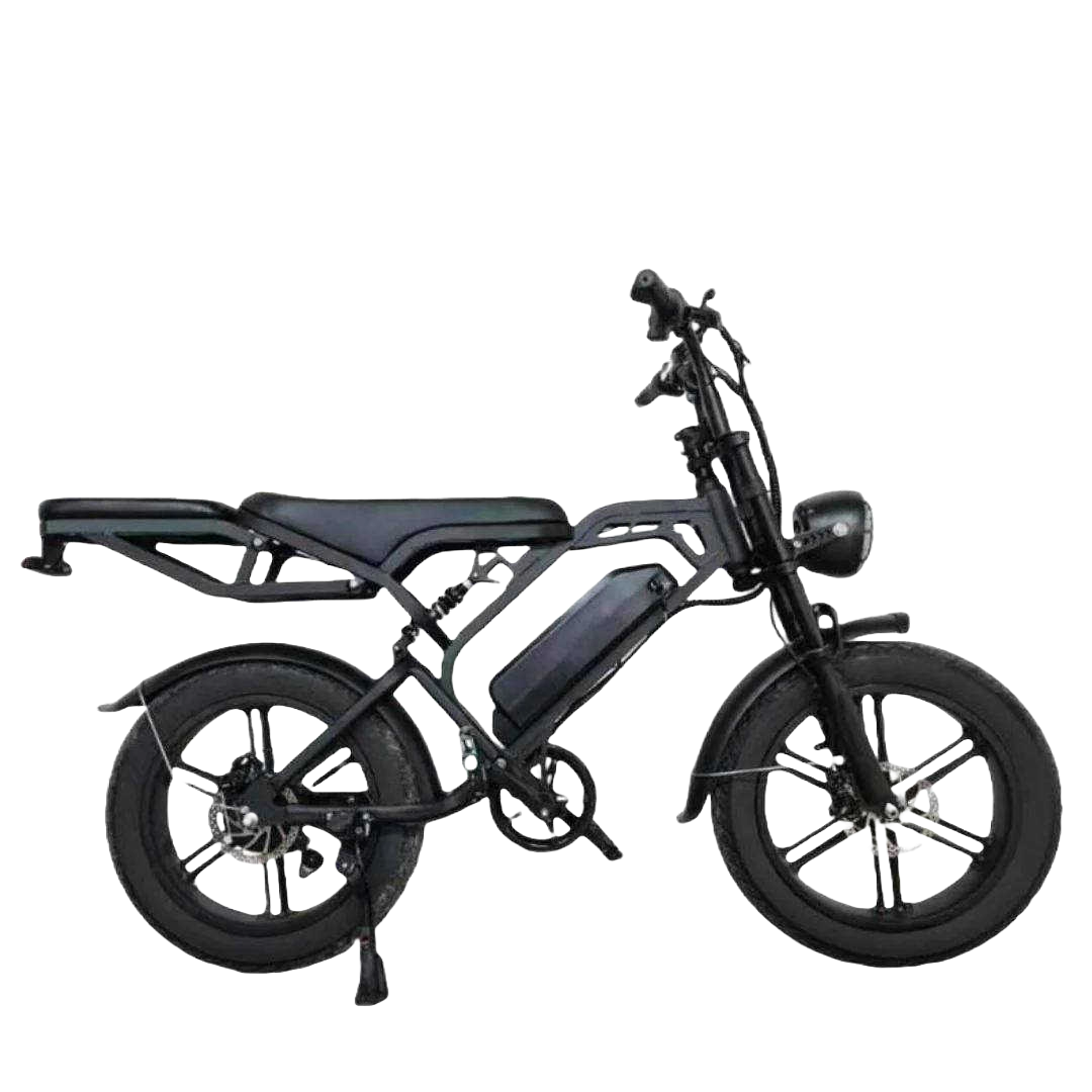 V20 Pro Plus Fatbike | 2024 | Zwart | Achterzitje | Telefoontas | Voetsteunen
