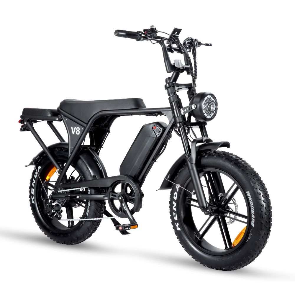 Ouxi V8 3.0 Plus Fatbike | 2024 | Zwart | Achterzitje | Alarm | Telefoonhouder | Voetsteunen