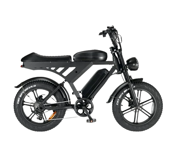 V30 Fatbike | 2024 | Zwart | Dubbele batterij | Telefoontas | Voetsteunen