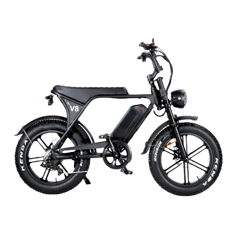 Ouxi V8 3.0 Fatbike | 2024 | Zwart | Alarm | Telefoonhouder | Voetsteunen