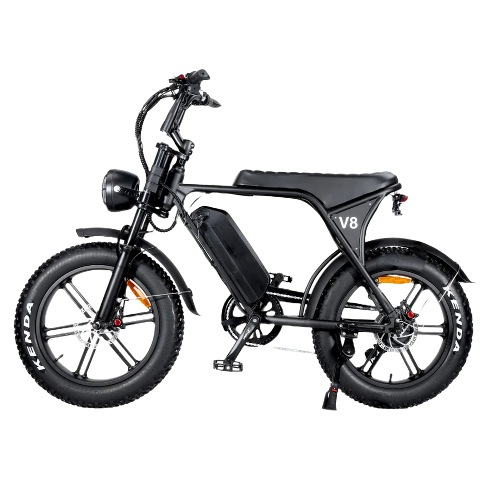 Ouxi V8 3.0 Fatbike | 2024 | Zwart | Alarm | Telefoonhouder | Voetsteunen