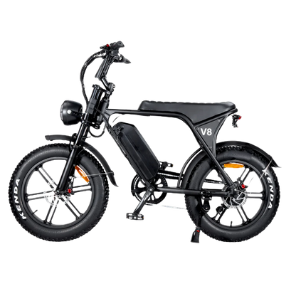 Ouxi V8 3.0 Fatbike | 2024 | Zwart | Alarm | Telefoonhouder | Voetsteunen