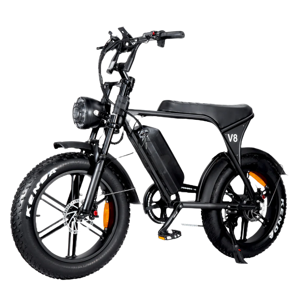 Ouxi V8 3.0 Fatbike | 2024 | Zwart | Alarm | Telefoonhouder | Voetsteunen