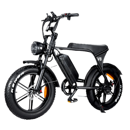 Ouxi V8 3.0 Fatbike | 2024 | Zwart | Alarm | Telefoonhouder | Voetsteunen