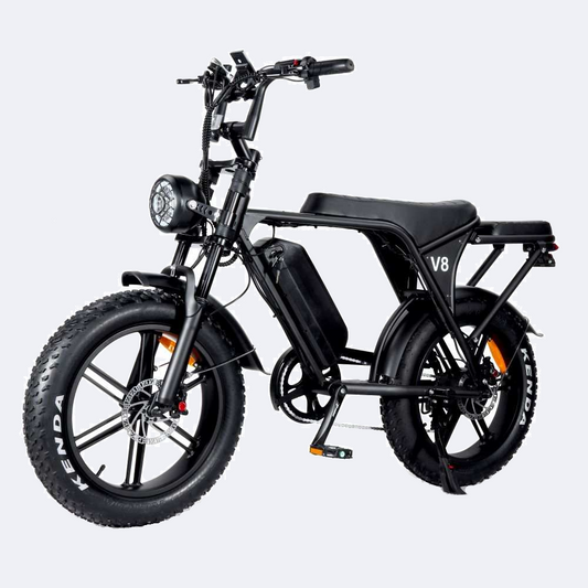 Ouxi V8 3.0 Plus Fatbike | 2024 |  Zwart | Achterzitje | Alarm | Telefoonhouder | Voetsteunen